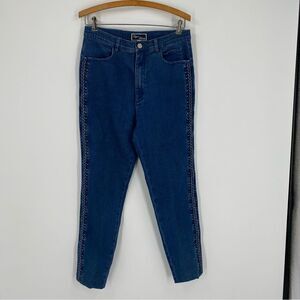 Jagg Jeans Women’s High Rise Stretchy Straight Cut Braided Details Jeans size XL